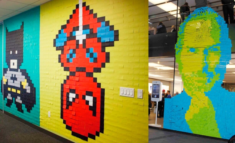 Post-it e muita criatividade: Como transformar as paredes da empresa em arte?