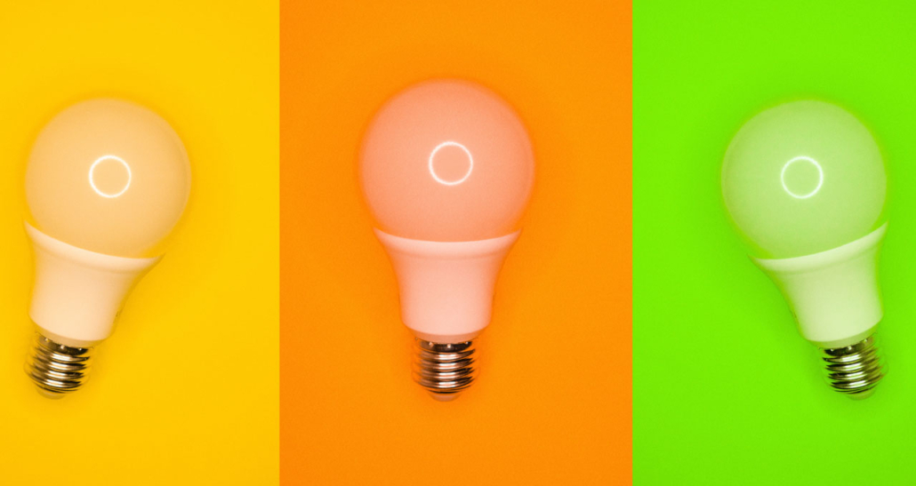 três tipos de iluminação led para escritório coloridas