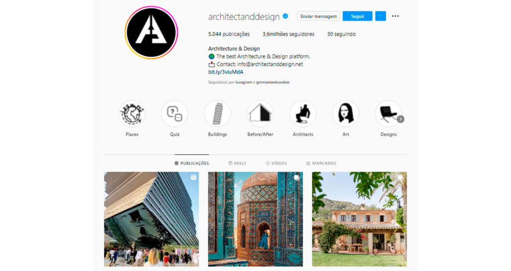 instagram de arquitetura