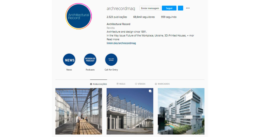 instagram de arquitetura